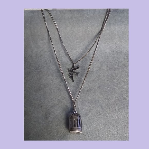 Vintage Bird Cage Necklace - Picture 2 of 3